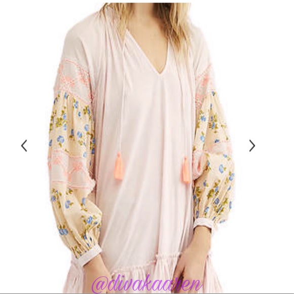 FREE PEOPLE Mix It Up Tunic Pink, Mini Dress - Picture 5 of 8